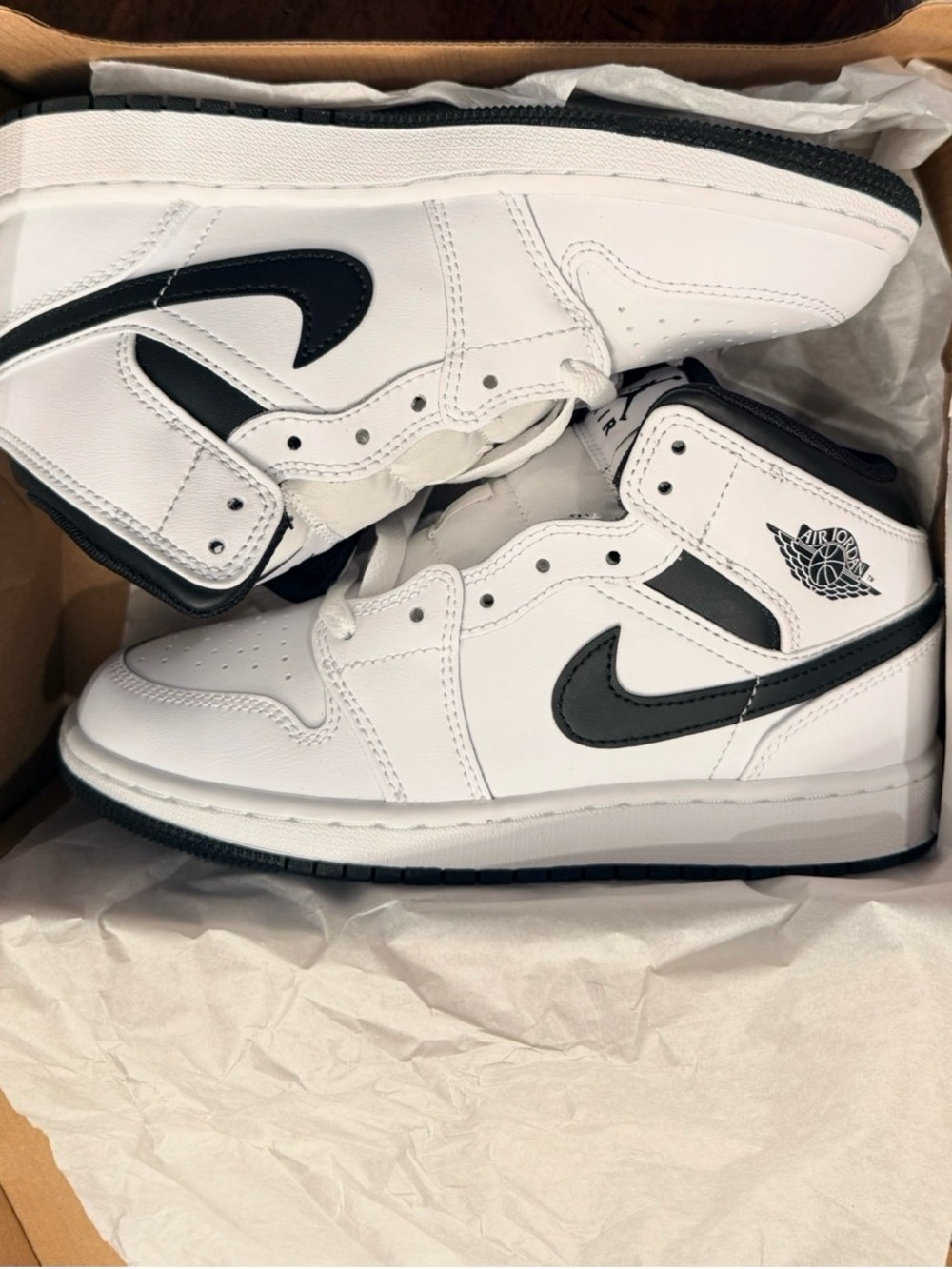Nike Air Jordan 1 Mid Sneakers - White & Black